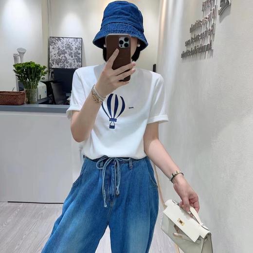 女蓝白热气球圆领T6033 商品图0
