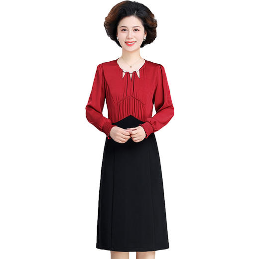 AML-2465168新款喜婆婆婚宴装阔太太红色连衣裙时尚气质礼服 商品图4