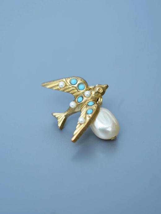 北京仓｜Monshiro-TSUGUMI-鸟儿 绿松石 耳环［日本设计师］ 商品图1