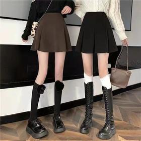 春夏新款【设计感毛呢半身裙】微胖mm高腰a字包臀短裙 大码显瘦小黑裙