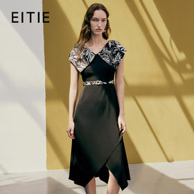 EITIE爱特爱夏季新款气质时尚高腰拼接连衣裙7407170