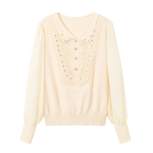 POLO领长袖t恤，新款翻领针织拼接妈妈打底衫上衣CC-MY3533 商品图4