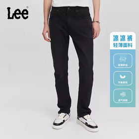 Lee726标准中腰直脚黑色男牛仔裤凉凉裤薄LMB241726101316A0045
