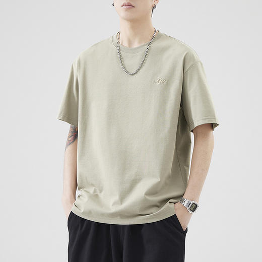 短袖t恤男夏季简约休闲百搭打底衫冰丝棉微宽松凉感上衣半袖   AY-az8074【Z8074】 商品图1