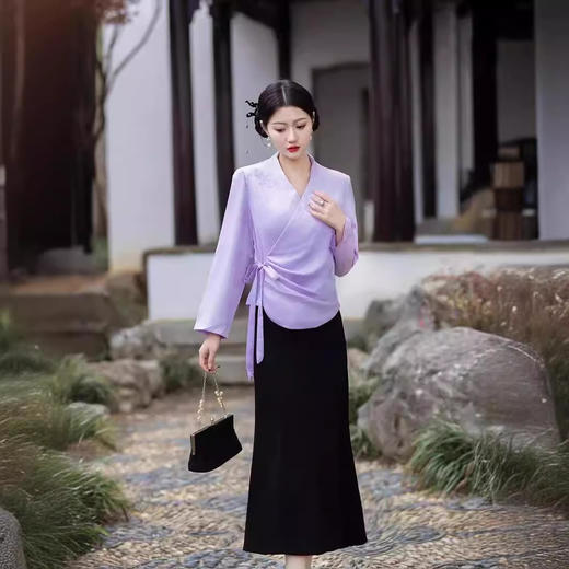 春秋新款，改良新中式禅意旗袍工作服汉服国风茶艺师服装茶服GSJ-846 商品图1