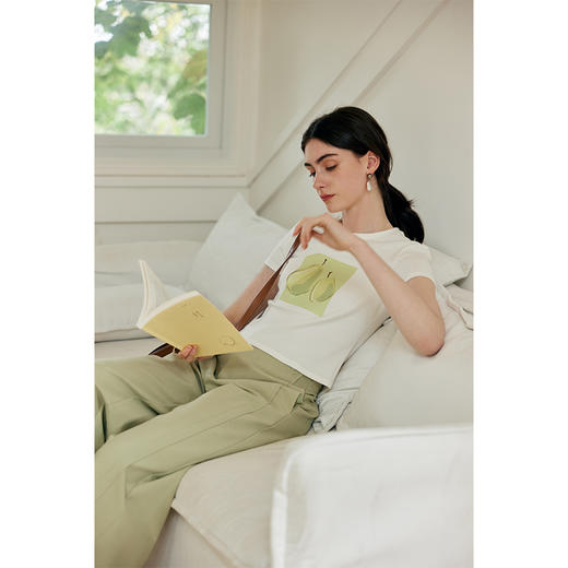 【周四精选福利】HeyDress水果印花T恤女夏季复古圆领修身短半袖百搭休闲短袖上衣 商品图1