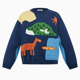 【A1】【MQD】【设计师系列】童装男童毛衣针织衫秋季提花上衣潮943330702