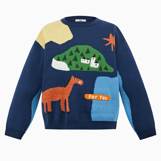 【A1】【MQD】【设计师系列】童装男童毛衣针织衫秋季提花上衣潮943330702 商品图0