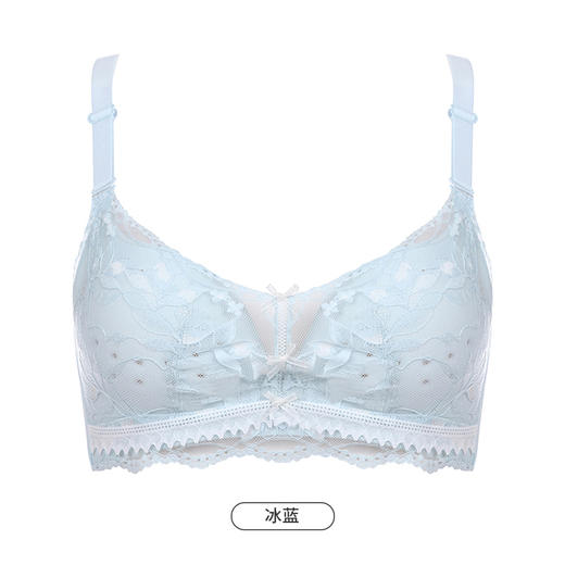 都市丽人凉感小凉风内衣女蕾丝文胸AB杯适穿3/4杯薄款树脂胶圈三排扣LB42B2 商品图9