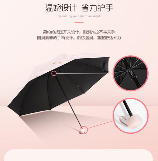 天堂三折黑胶防晒伞 商品图1