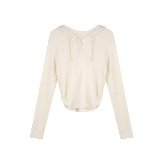 春夏新款【纯欲风连帽长袖T恤】修身显瘦内搭打底衫 ins风上衣 商品图5