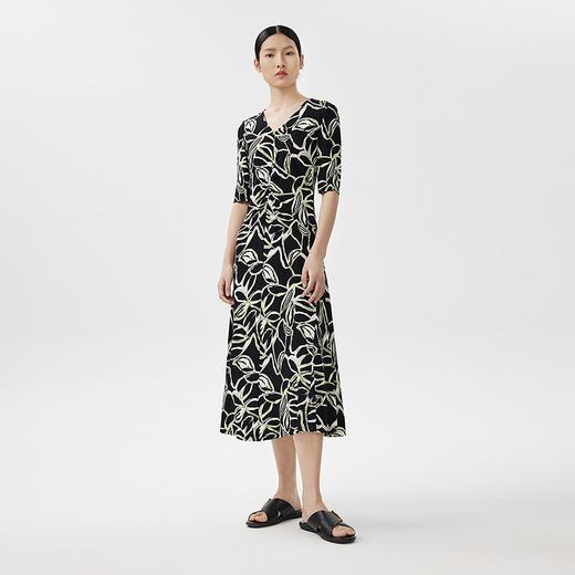 L2朗姿短袖中长印花A字裙女法式收腰修LSEK05JOP452B11 商品图1