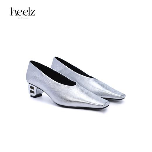 heelz设计师手工鞋履 ｜H灯笼跟鸭嘴奶奶鞋抓花牛皮45mm 商品图2