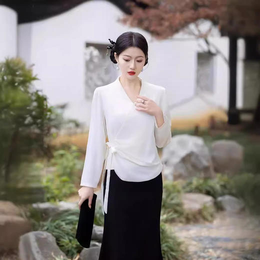 春秋新款，改良新中式禅意旗袍工作服汉服国风茶艺师服装茶服GSJ-846 商品图3