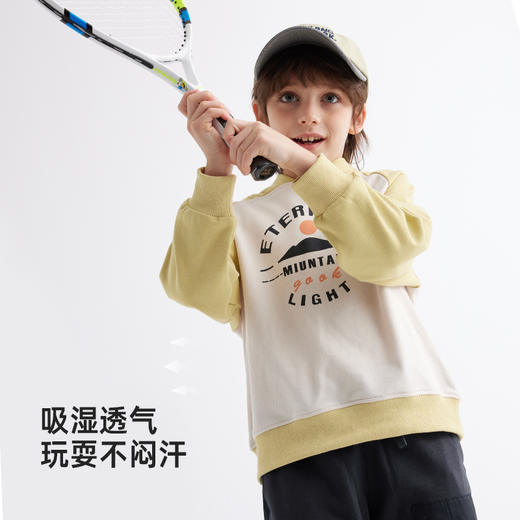 【撞色插肩袖 简约山系风】儿童韩版插肩袖连帽卫衣 PCWY2416 商品图3