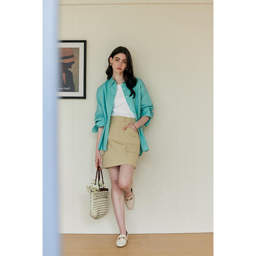 HeyDress法式纯棉衬衫女春季复古翻领宽松休闲衬衣长袖上衣 商品图1