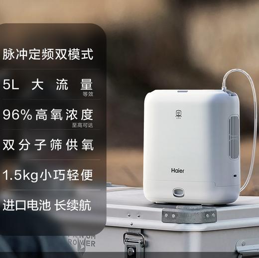 海尔5L便携式制氧机小型家用老人孕妇吸氧机户外随身高原车载氧气机 商品图0