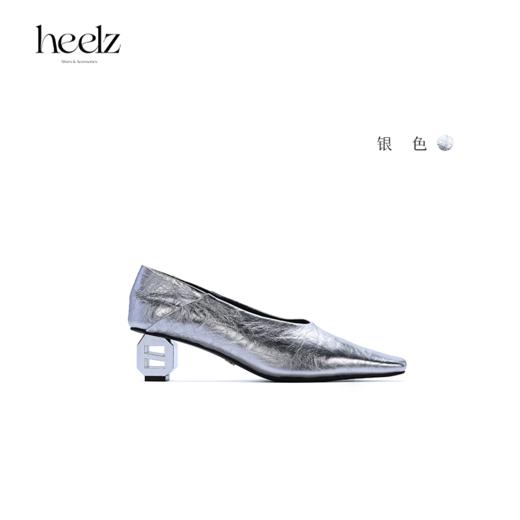 heelz设计师手工鞋履 ｜H灯笼跟鸭嘴奶奶鞋抓花牛皮45mm 商品图0