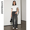 【好看好看】DENYBULES 夏季拼色直筒散边天丝阔腿裤休闲宽松显瘦复古撞色DB6108 商品缩略图3