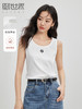 【专属特价】熙世界法式U领吊带针织背心女2025夏外穿新款内搭无袖短款上衣 商品缩略图0