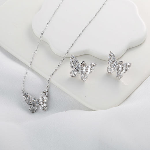 【宏艺珠宝】庄生晓梦银耳饰项链·银s925套饰 商品图1