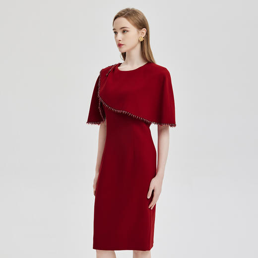 PE842斯尔丽24春夏新款法式浪漫斗篷式收腰显瘦连衣裙 商品图2