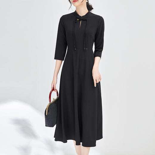 收腰显瘦，新中式高质量质感复古精致连衣裙WLZD-2405109 商品图0