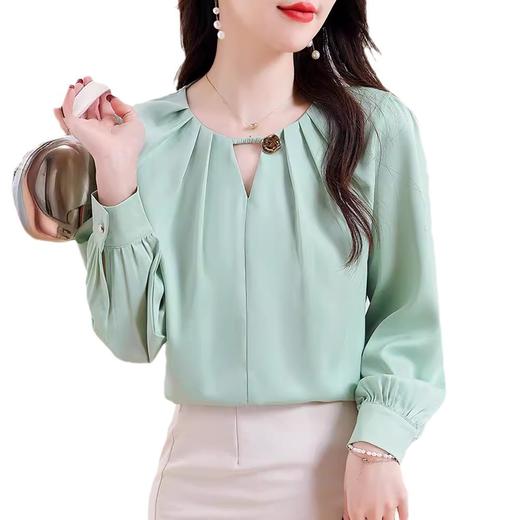 法式气质衬衫春款高级感洋气小衫宽松显瘦遮肚上衣KQL-E216N3932 商品图4