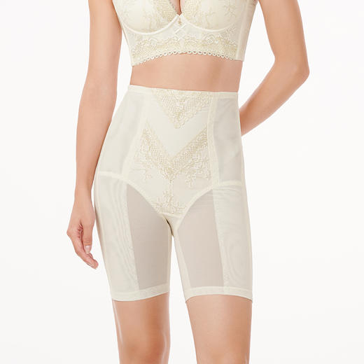 都市丽人美体纤塑强塑束裤女蕾丝+网纱塑身无平角束裤LT44B7 商品图1