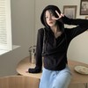 春夏新款【纯欲风连帽长袖T恤】修身显瘦内搭打底衫 ins风上衣 商品缩略图3