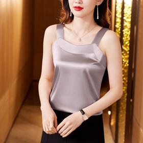 缎面吊带背心，夏季设计感小众外穿无袖上衣内搭显瘦打底衫KQL-402H3232