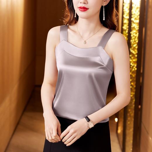 缎面吊带背心，夏季设计感小众外穿无袖上衣内搭显瘦打底衫KQL-402H3232 商品图0