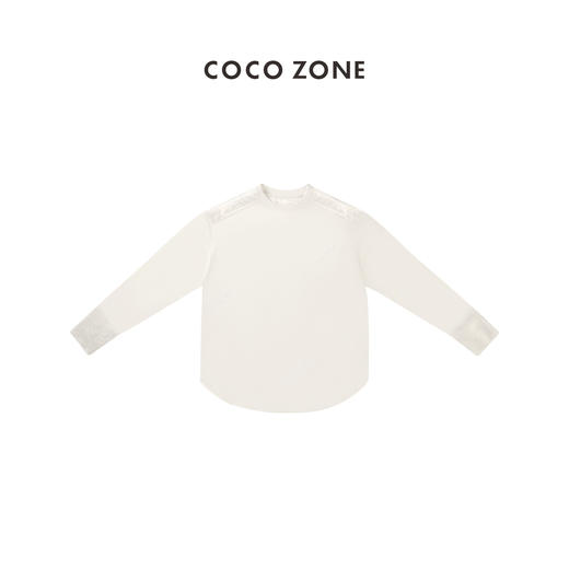 COCO ZONE春季圆领下摆圆弧上衣百搭纯色长袖T恤CC1A0379 商品图0