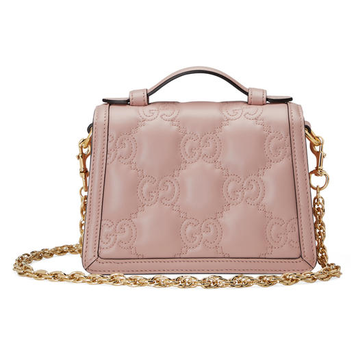 GUCCI 古驰 女士 GG Matelassé系列 绗缝皮革小号提挎包 粉色 724499 UM8HG 5941 商品图2