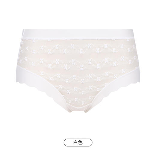 都市丽人基础系列蕾丝网布内裤女蕾丝女士内裤中腰平角内裤LK45C1 商品图10