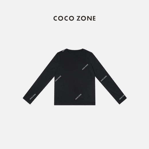 COCO ZONE2024春季新款长袖T恤圆领显瘦内搭打底衫 24C10114 商品图0