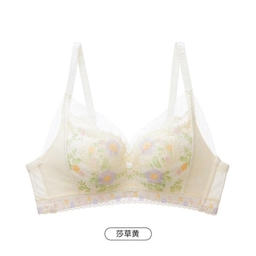 都市丽人自然舒适3D创新花形杯内衣女蕾丝文胸B杯适穿3/4杯薄款无钢圈三排扣LB42C7 商品图10