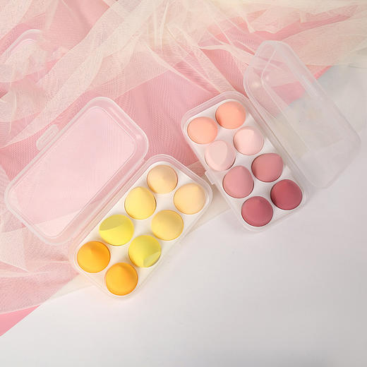 【抢购即赚】「9.9元包邮！数色可选」鸡蛋盒美妆蛋套装8个装4个装 亲水性彩妆非乳胶水滴果冻粉扑两用 商品图1