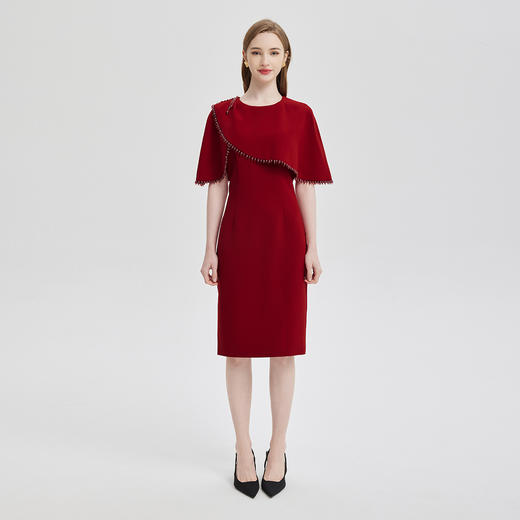 PE842斯尔丽24春夏新款法式浪漫斗篷式收腰显瘦连衣裙 商品图3