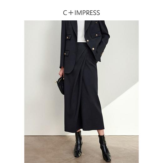 西嘉C+IMPRESS/西嘉老钱绅士风西装外套醋酸胸袢设计WT2401043 商品图1