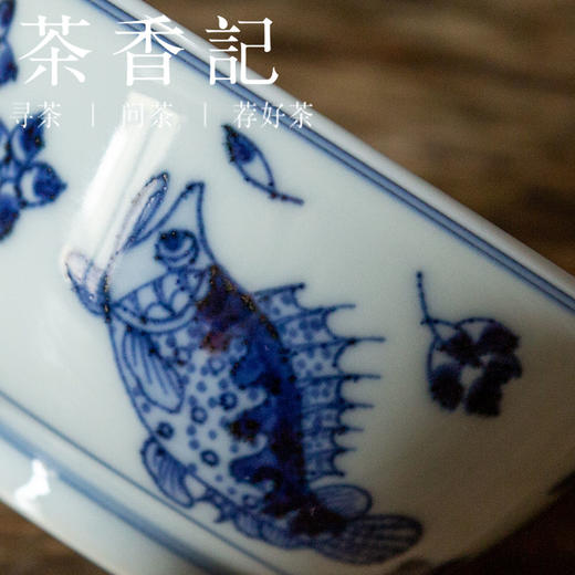 茶香记 云诗慕古青花鳜鱼撇口杯110ml仿明青花好搭实用陶瓷茶杯 商品图2