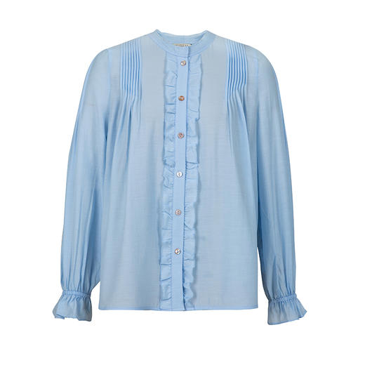 HeyDress法式花边醋酸衬衫女春季复古宽松立领宫廷风浪漫气质上衣 商品图4