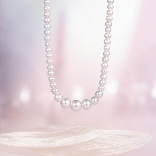 周六福S925银珍珠项链女款颈链粉白珍珠优雅复古温柔送女友礼物 商品图3