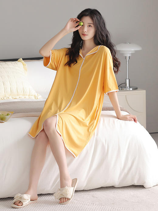 可真空、防凸点❗ 一件=两件✅【莫代尔裸感家居服】💤 自带胸垫，无感0束缚👍 凉感莫代尔，柔滑不闷热💦 居家/出门都🉑最 商品图0