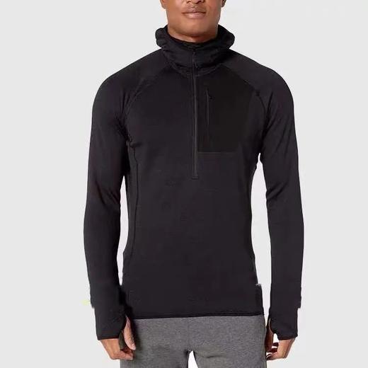 户外机能系列Polartec Power Dry面料！男士运动透气连帽半拉链格绒上衣 商品图0