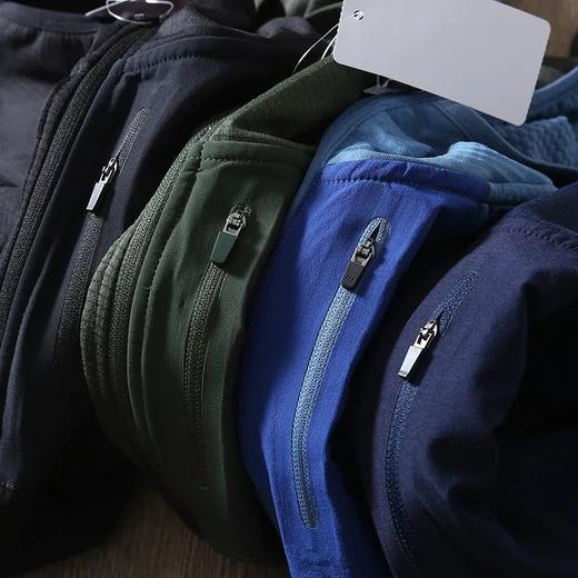 户外机能系列Polartec Power Dry面料！男士运动透气连帽半拉链格绒上衣 商品图3