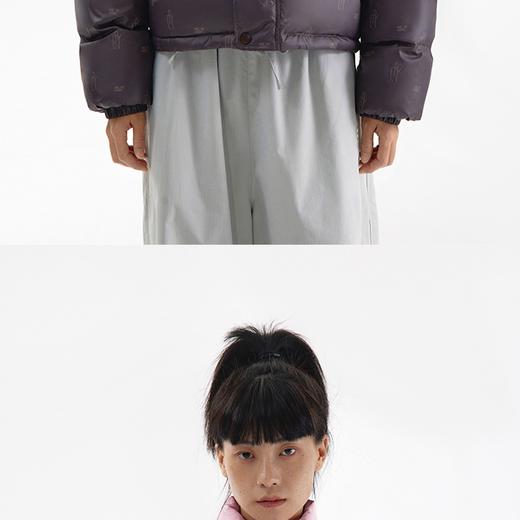 老花拼接撞色立领羽绒服面包服保暖百搭男女同款 商品图3