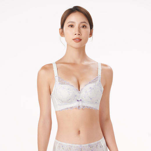 都市丽人聚拢升杯内衣女蕾丝文胸B杯适穿3/4杯中厚常规内衣无钢圈四排扣YB45A3 商品图1