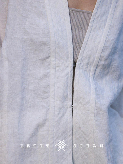 PETIT SCHAN小闪 CLO#338 Birds And Poems 飞鸟与诗 纯棉/亚麻设计感新中式茧型对襟外套 商品图4