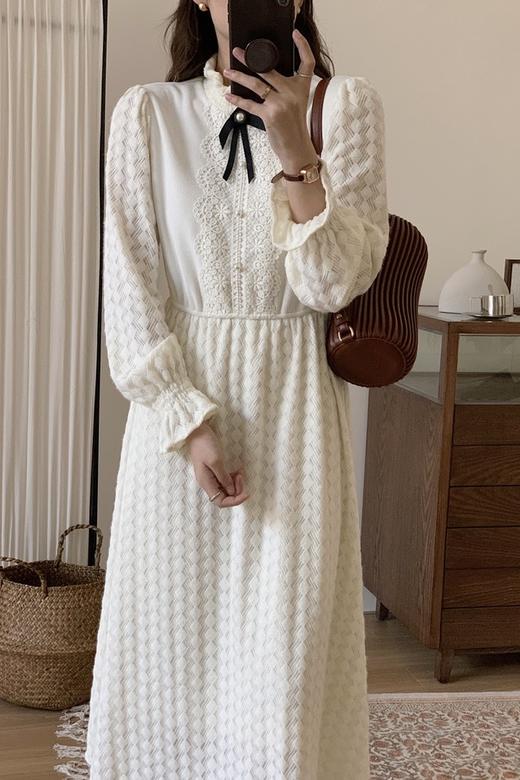 L.Fleuri 法式蕾丝蝴蝶结连衣裙 17414 商品图2